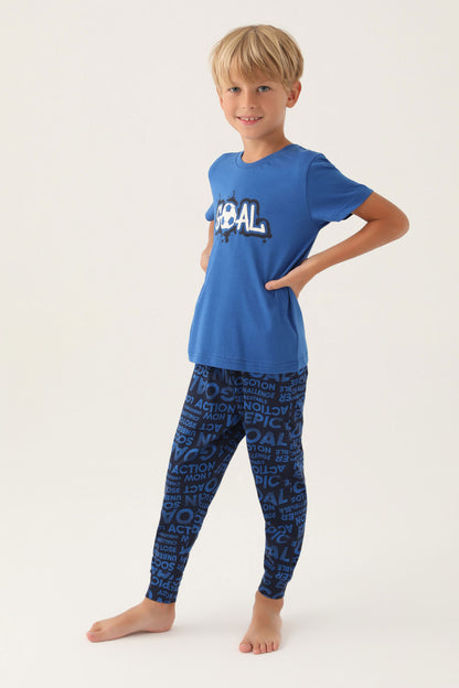 Roly Poly Erkek Garson Pijama Takım Kısa Kollu Bisiklet Yaka Süprem