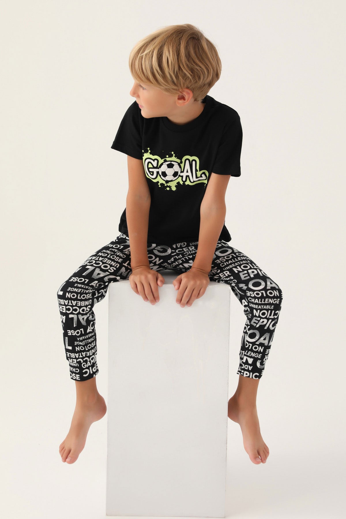 Roly Poly Erkek Garson Pijama Takım Kısa Kollu Bisiklet Yaka Süprem