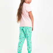 Roly Poly Kız Çocuk Pijama Takımı Kısa Kol Dream Big Desenli - V1 Süprem Kumaş