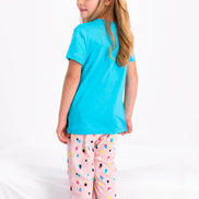 Roly Poly Kız Çocuk Pijama Takımı Kısa Kol Dream Big Desenli - V1 Süprem Kumaş