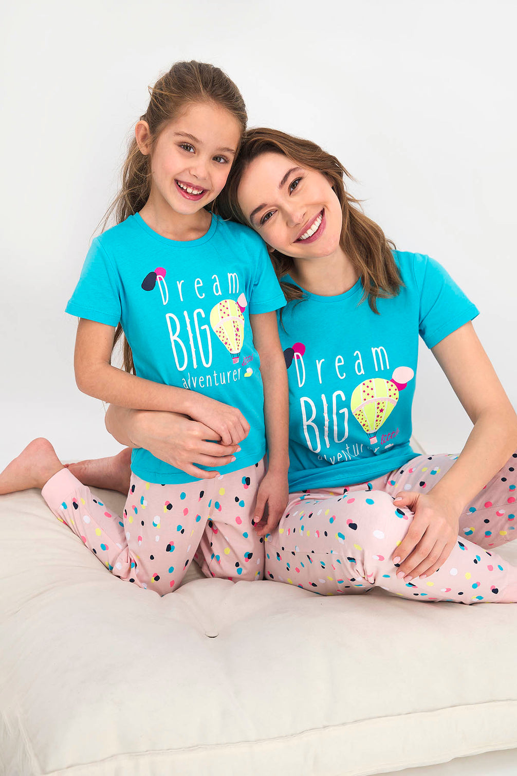 Roly Poly Kız Çocuk Pijama Takımı Kısa Kol Dream Big Desenli - V1 Süprem Kumaş