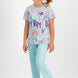 Roly Poly Kız Çocuk Pijama Takımı Kısa Kol Mermaid Desen
