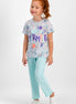 Roly Poly Kız Çocuk Pijama Takımı Kısa Kol Mermaid Desen
