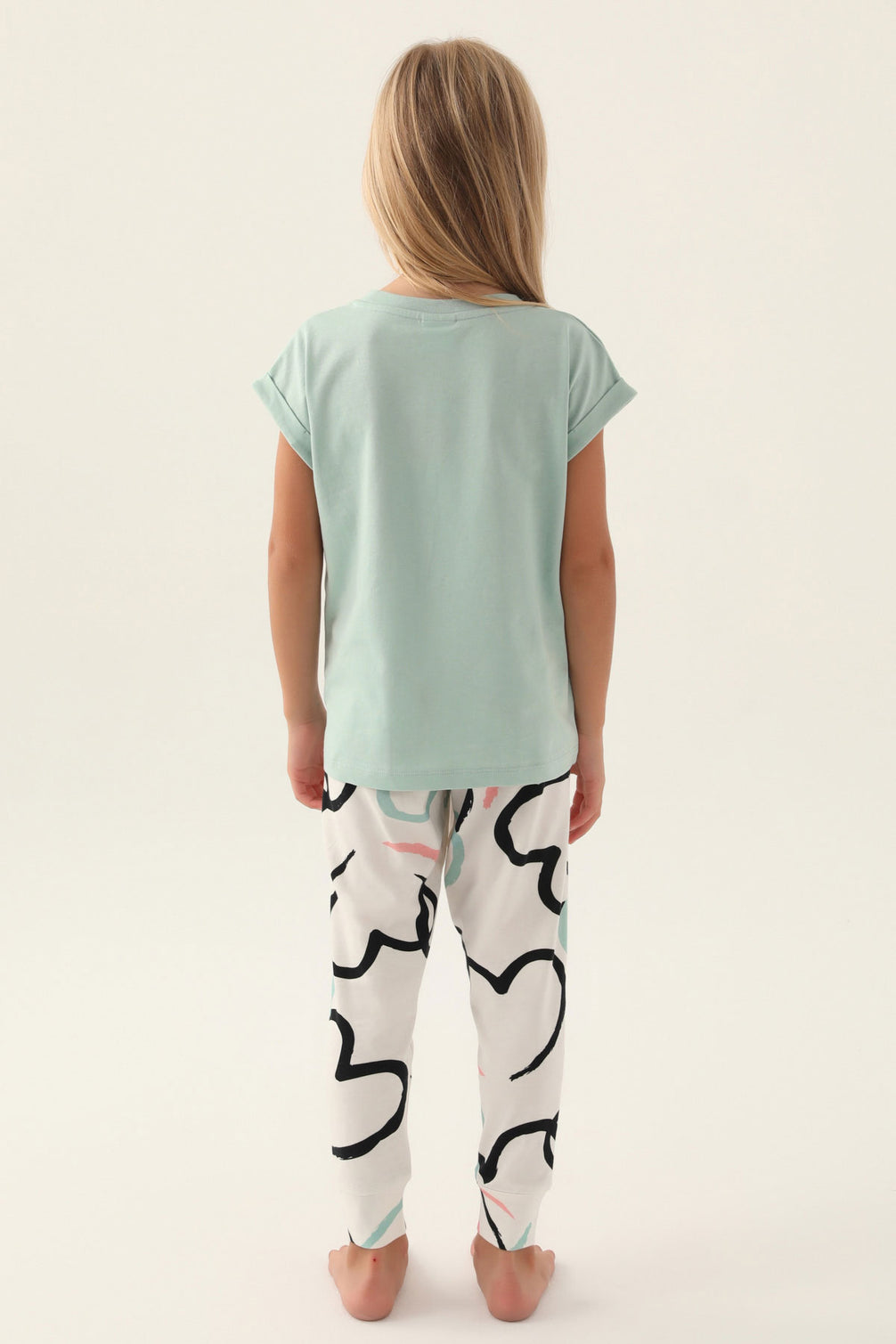 Roly Poly Kız Çocuk Pijama Takımı Kısa Kollu Bisiklet Yaka Süprem