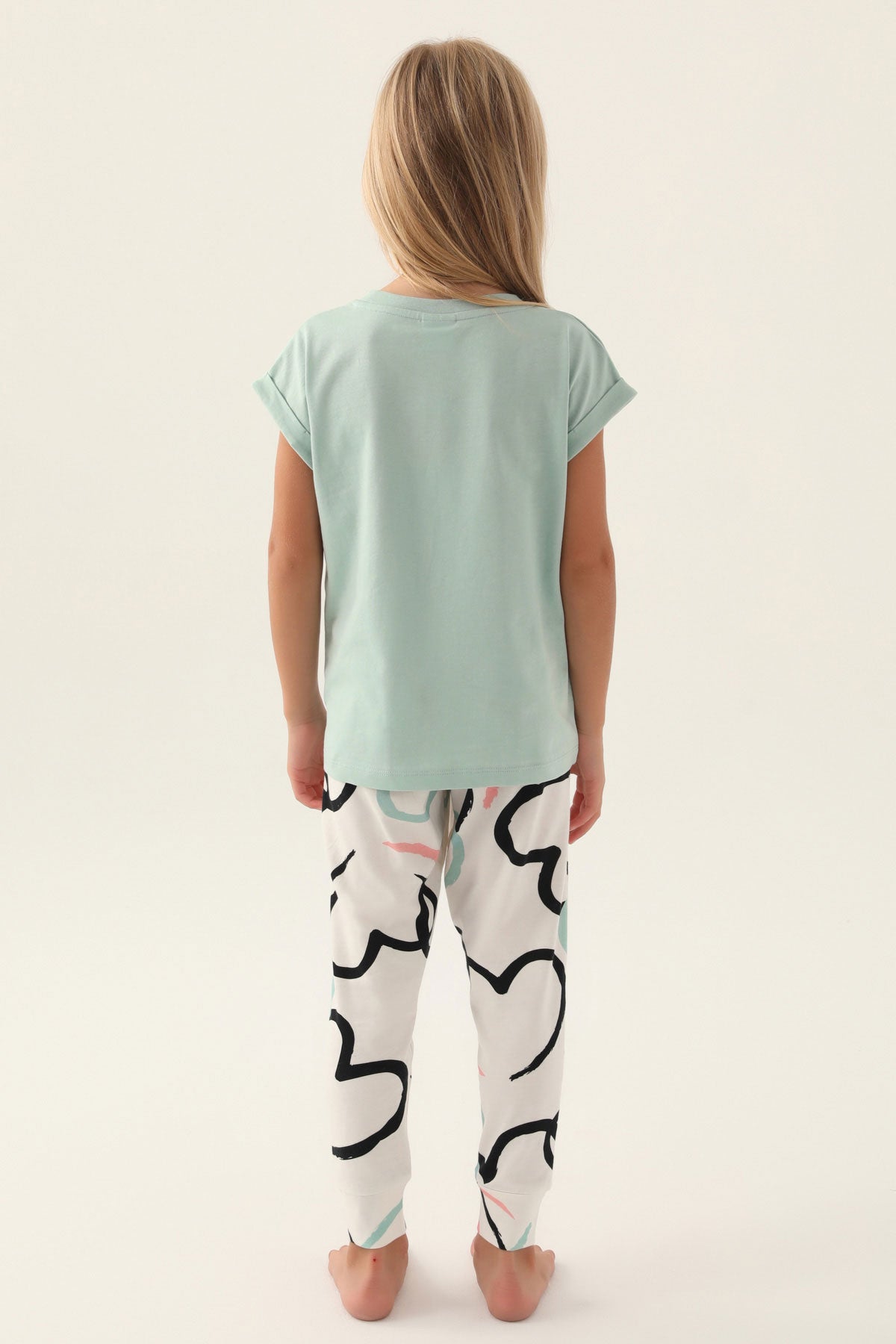 Roly Poly Kız Çocuk Pijama Takımı Kısa Kollu Bisiklet Yaka Süprem