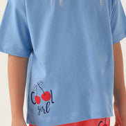 Roly Poly Kız Çocuk Pijama Takımı Kısa Kollu Bisiklet Yaka Süprem