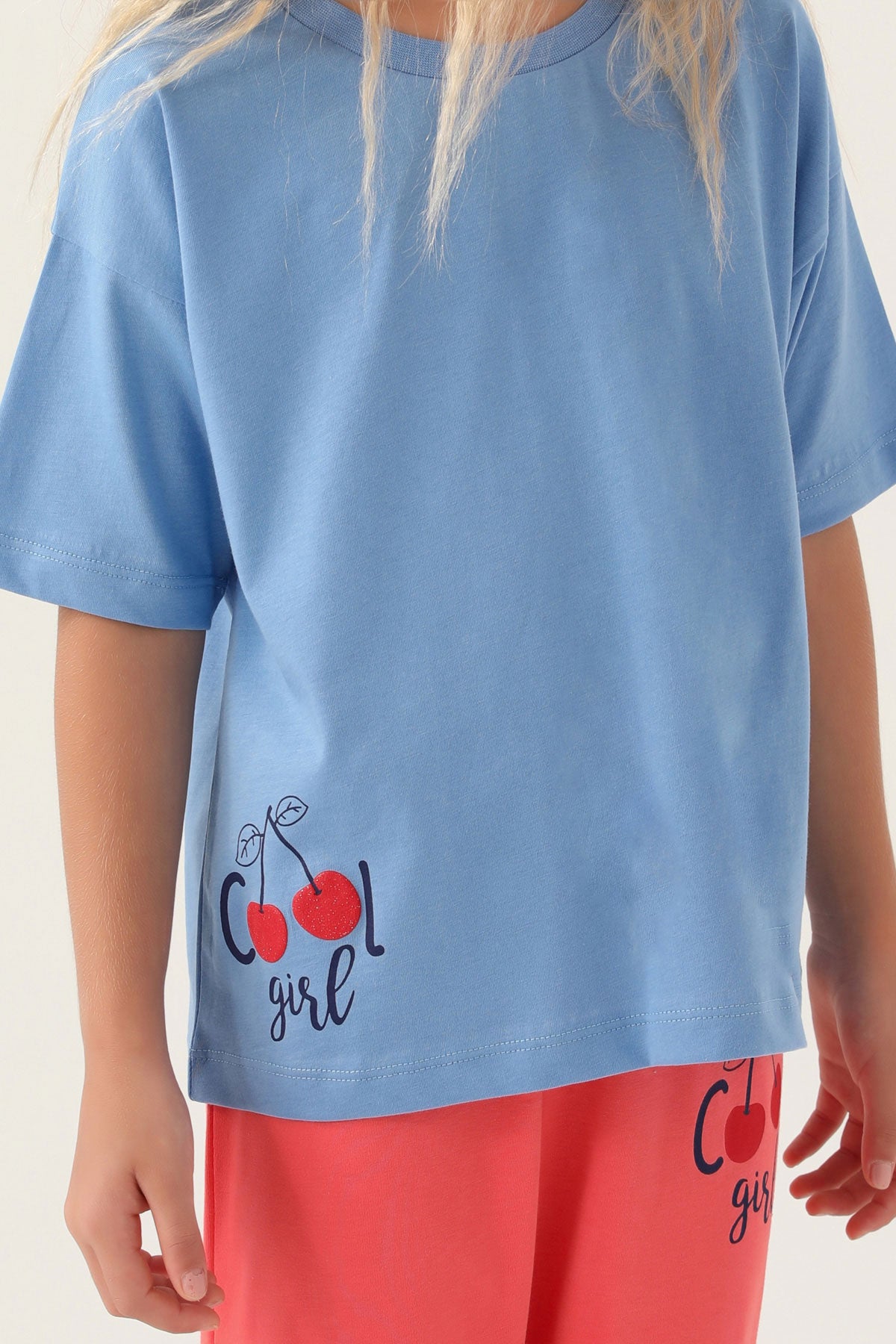 Roly Poly Kız Çocuk Pijama Takımı Kısa Kollu Bisiklet Yaka Süprem