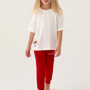 Roly Poly Kız Çocuk Pijama Takımı Kısa Kollu Bisiklet Yaka Süprem
