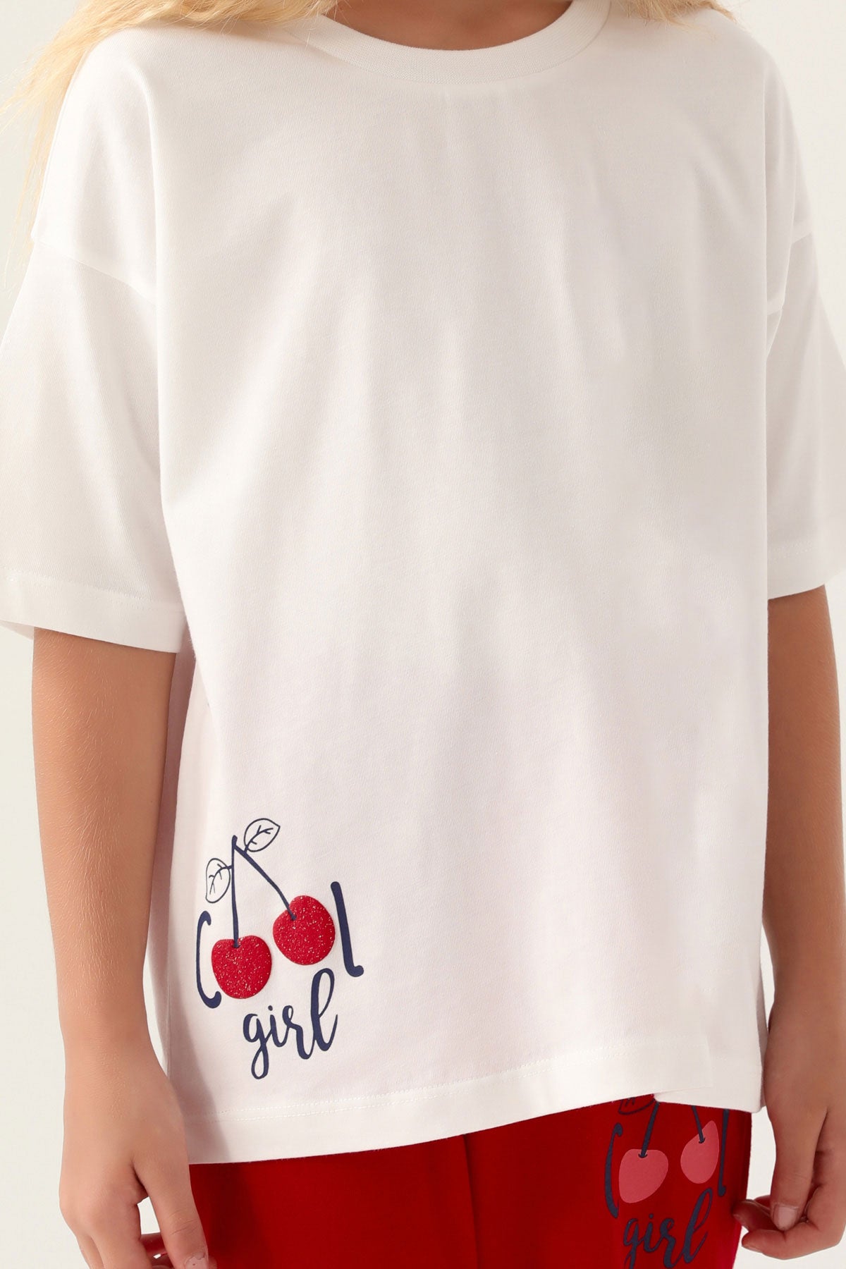 Roly Poly Kız Çocuk Pijama Takımı Kısa Kollu Bisiklet Yaka Süprem