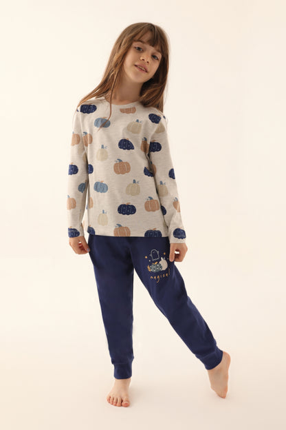 Roly Poly Kız Çocuk Uzun Kollu Pijama Takımı Melanj Süprem
