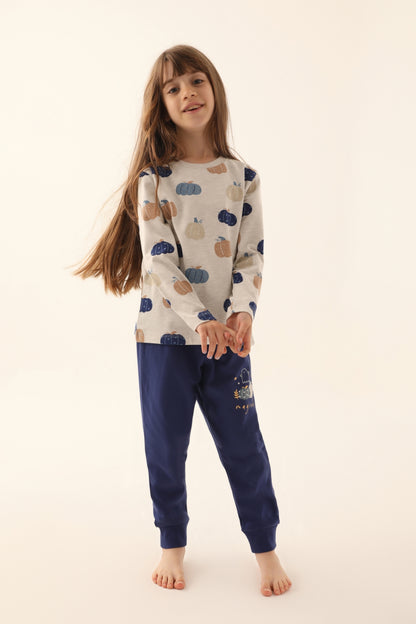 Roly Poly Kız Çocuk Uzun Kollu Pijama Takımı Melanj Süprem