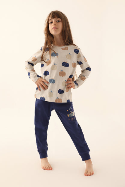 Roly Poly Kız Çocuk Uzun Kollu Pijama Takımı Melanj Süprem
