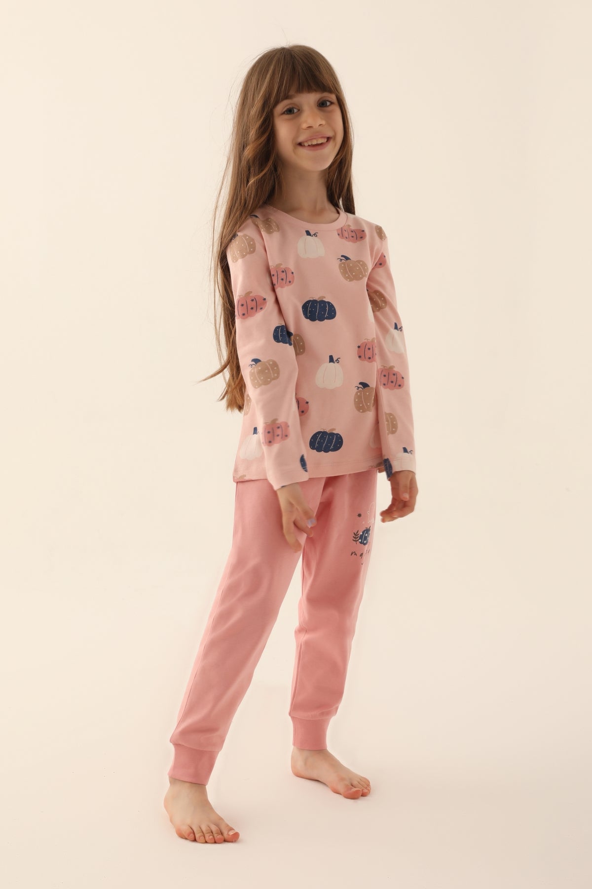 Roly Poly Kız Çocuk Uzun Kollu Pijama Takımı Melanj Süprem