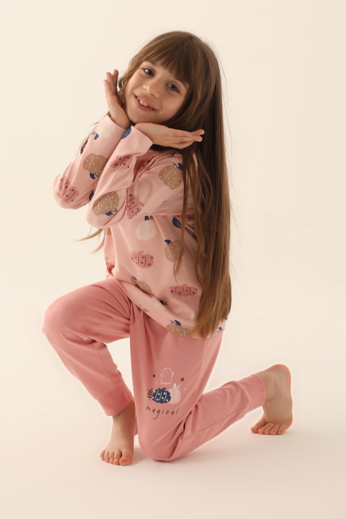 Roly Poly Kız Çocuk Uzun Kollu Pijama Takımı Melanj Süprem