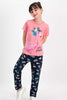 RolyPoly Kız Çocuk 2'li Pijama Takımı Yarım Kol Little Princess Flamingo Desenli Süprem