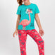 RolyPoly Kız Çocuk 2'li Pijama Takımı Yarım Kol Little Princess Flamingo Desenli Süprem