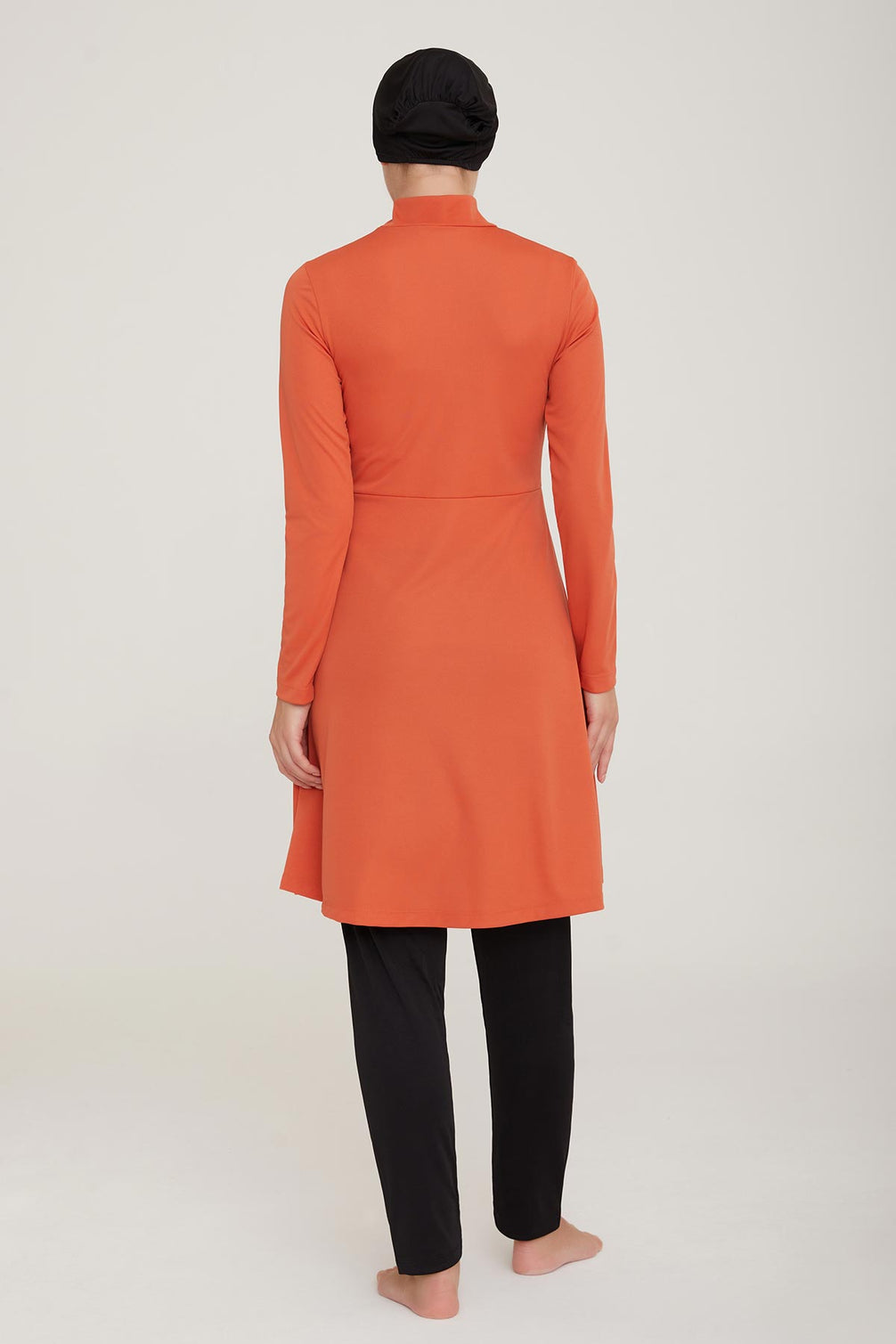 Rozamay Kadın Maysız Düz Tam Kapalı Tesettür Mayo Önde Fermuarlı