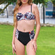 Ruko Kadın Bikini Takımı Yüksek Bel Çiçek Desenli