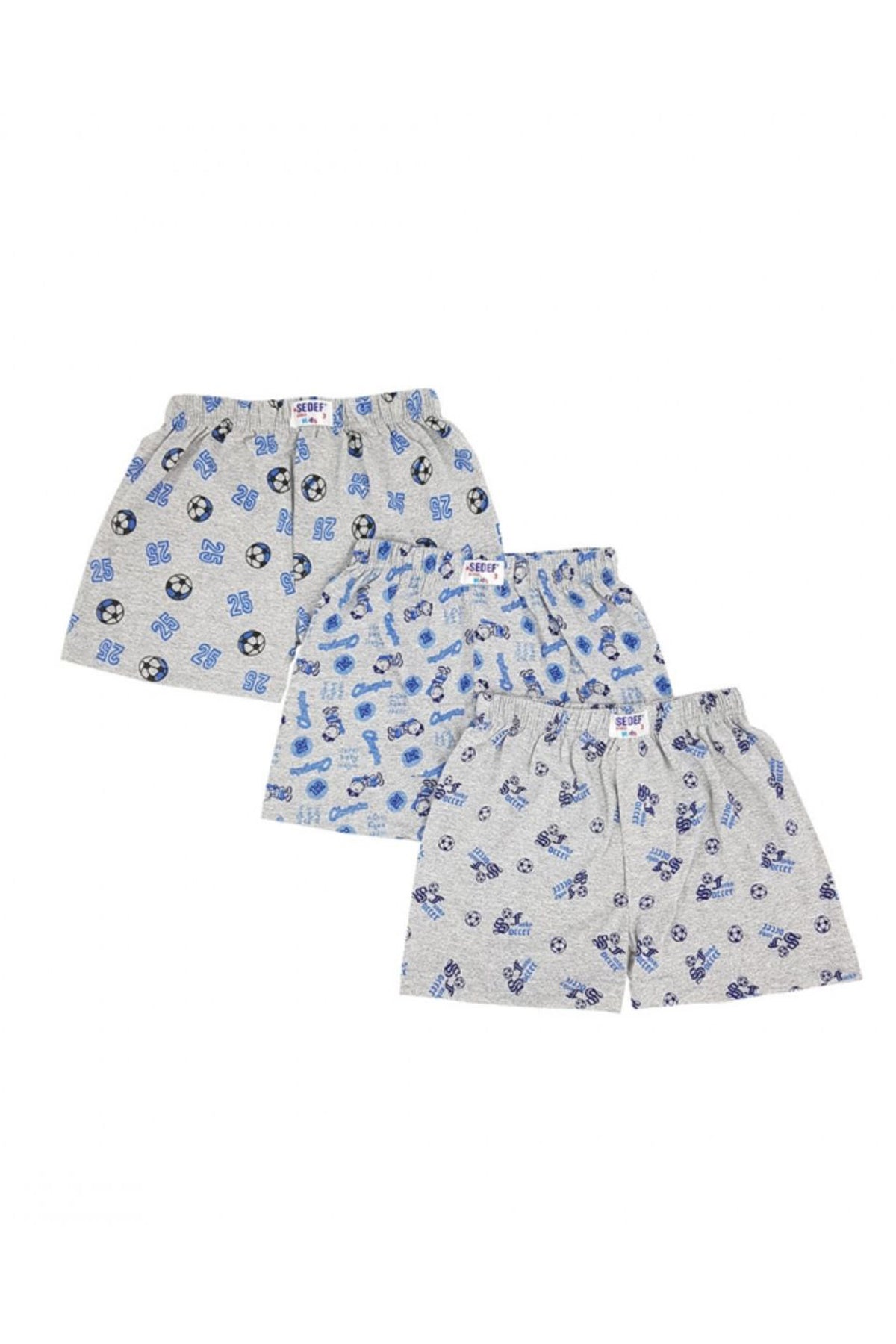 Sedef Yıldız Erkek Çocuk Pamuklu Baskılı Boxer