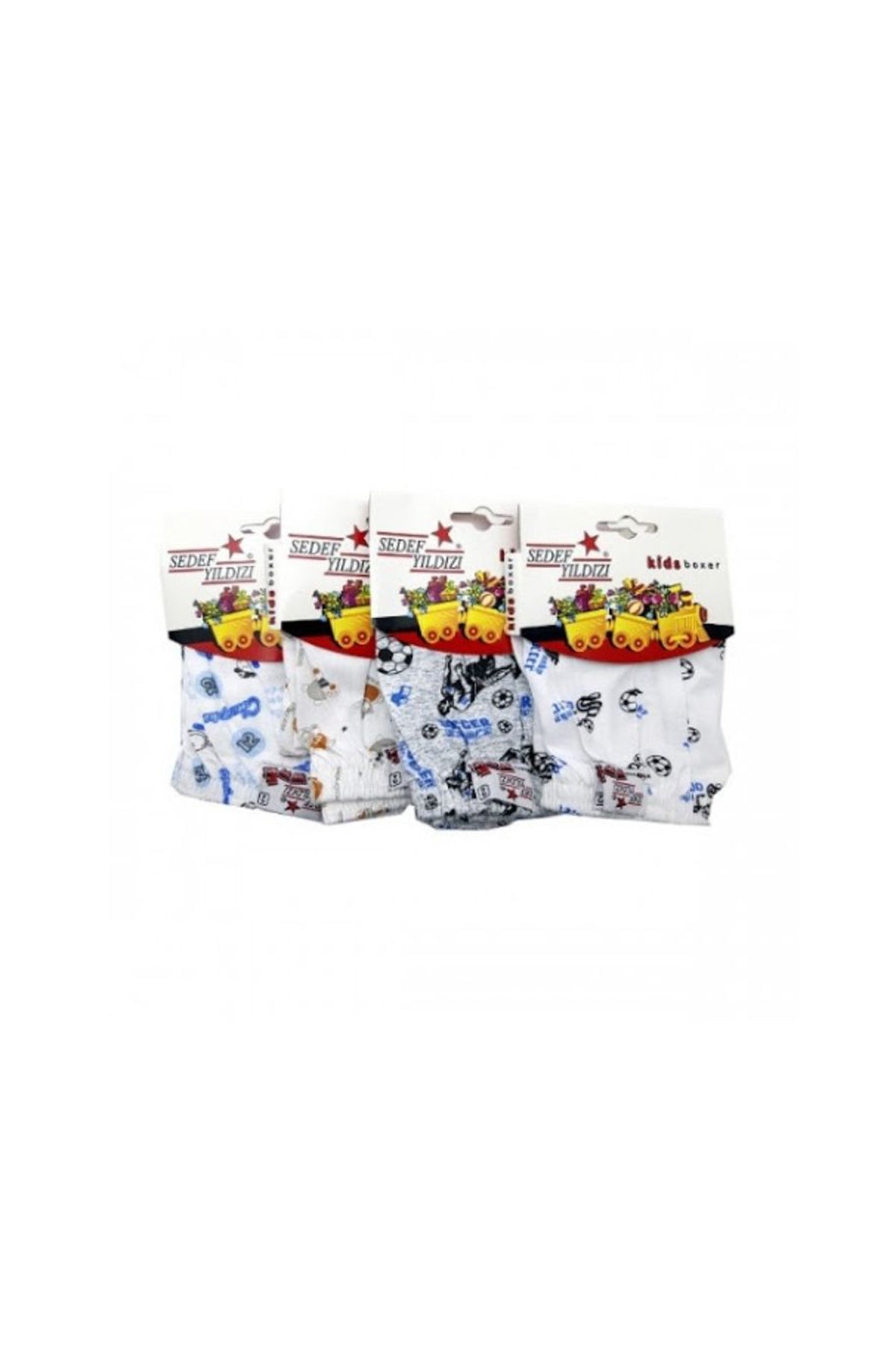 Sedef Yıldız Erkek Çocuk Pamuklu Baskılı Boxer