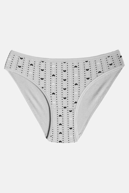 Sedef Yıldız Kadın Slip Külot Puantiyeli Kalpli