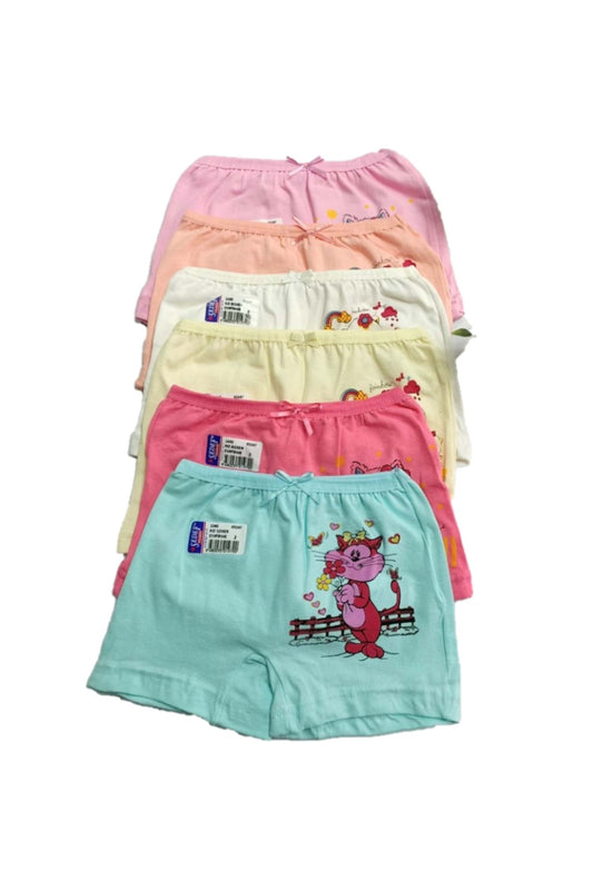 Sedef Yıldız Kız Çocuk Pamuklu Baskılı Boxer