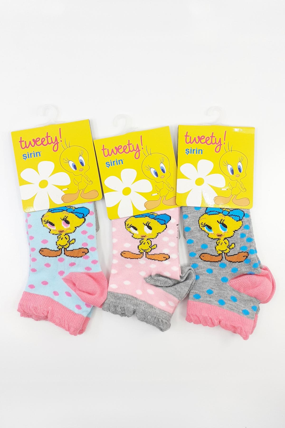 Şirin Kız Çocuk Patik Çorap Tweety