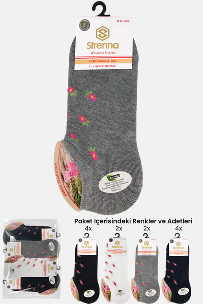 Strenna Kadın Sneaker Çorap Bambu Çiçekli