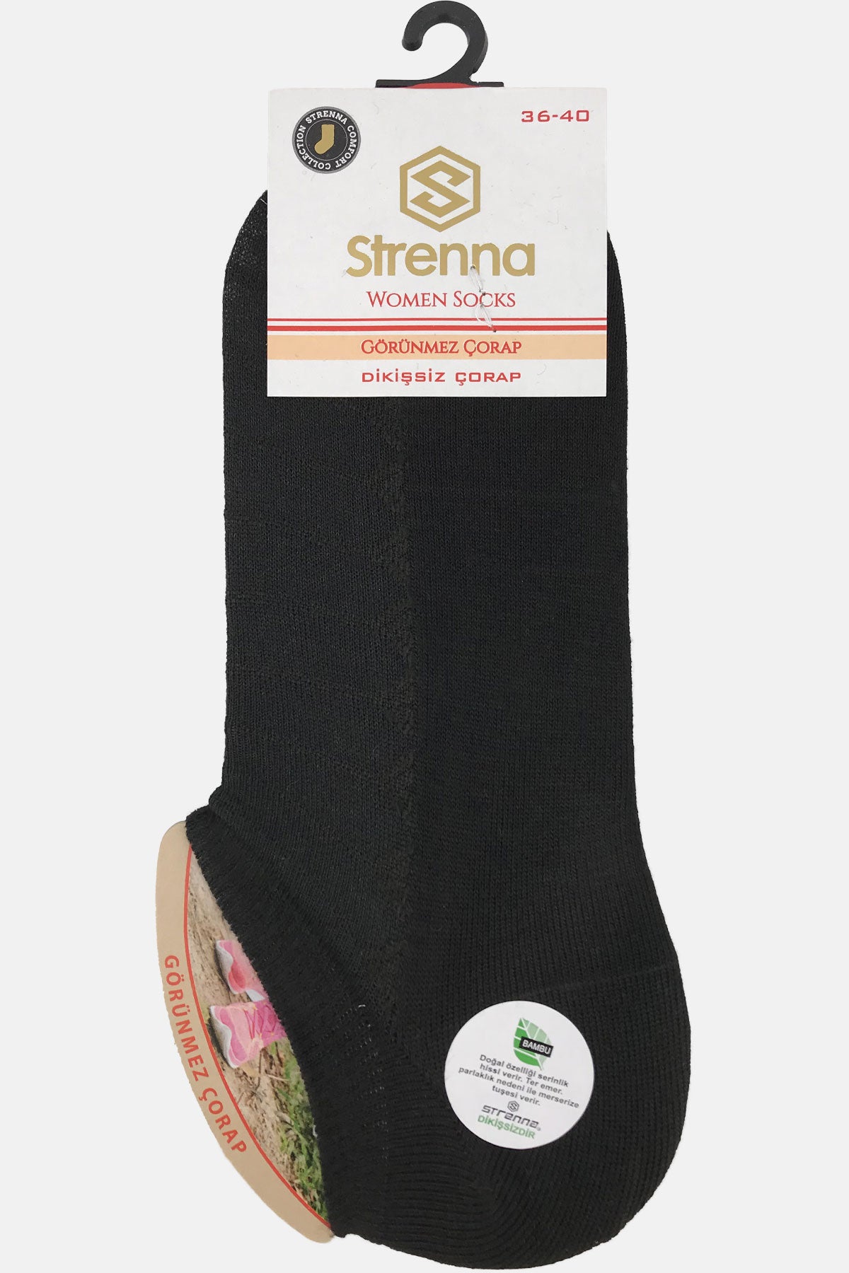 Strenna Kadın Sneaker Çorap Bambu Jakarlı