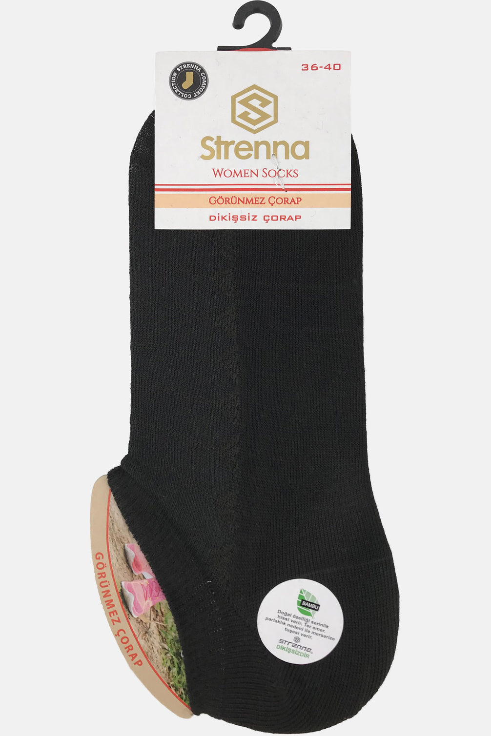 Strenna Kadın Sneaker Çorap Bambu Jakarlı