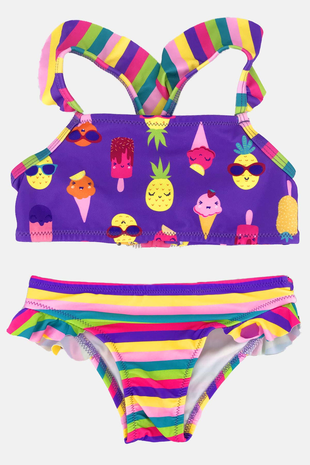 We Bella Kız Çocuk Bikini Takımı Desenli
