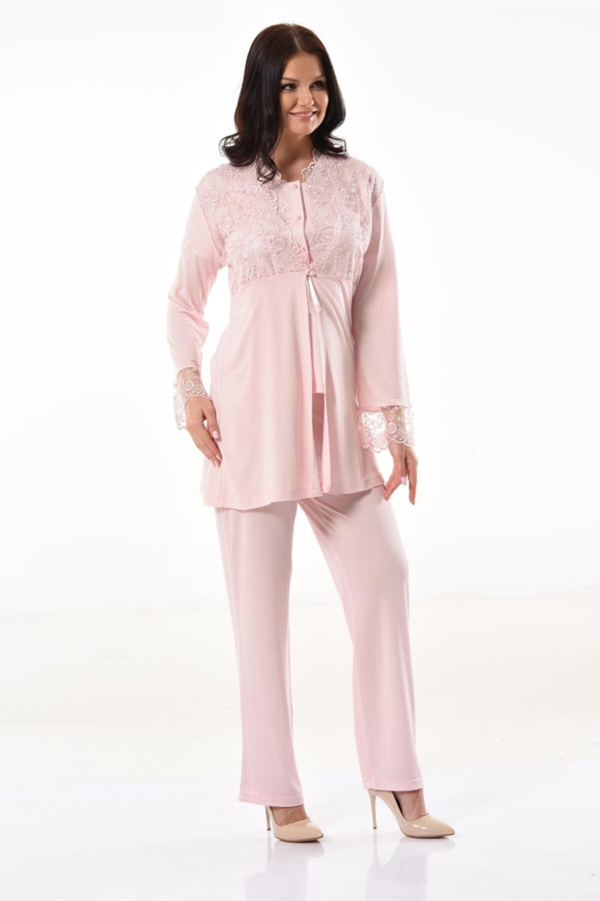 X-Ses Kadın 3 lü Lohusa Pijama Takımı