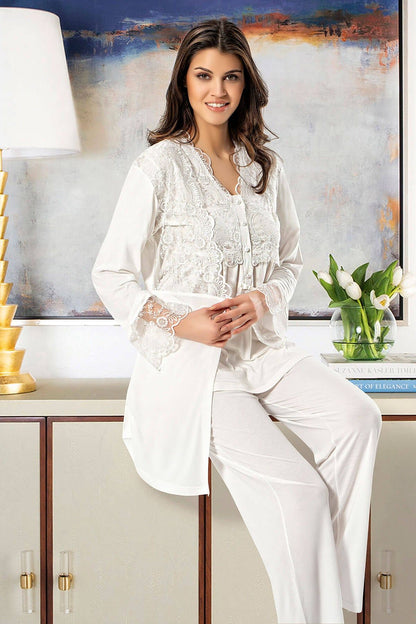 X-Ses Kadın 3 lü Lohusa Pijama Takımı