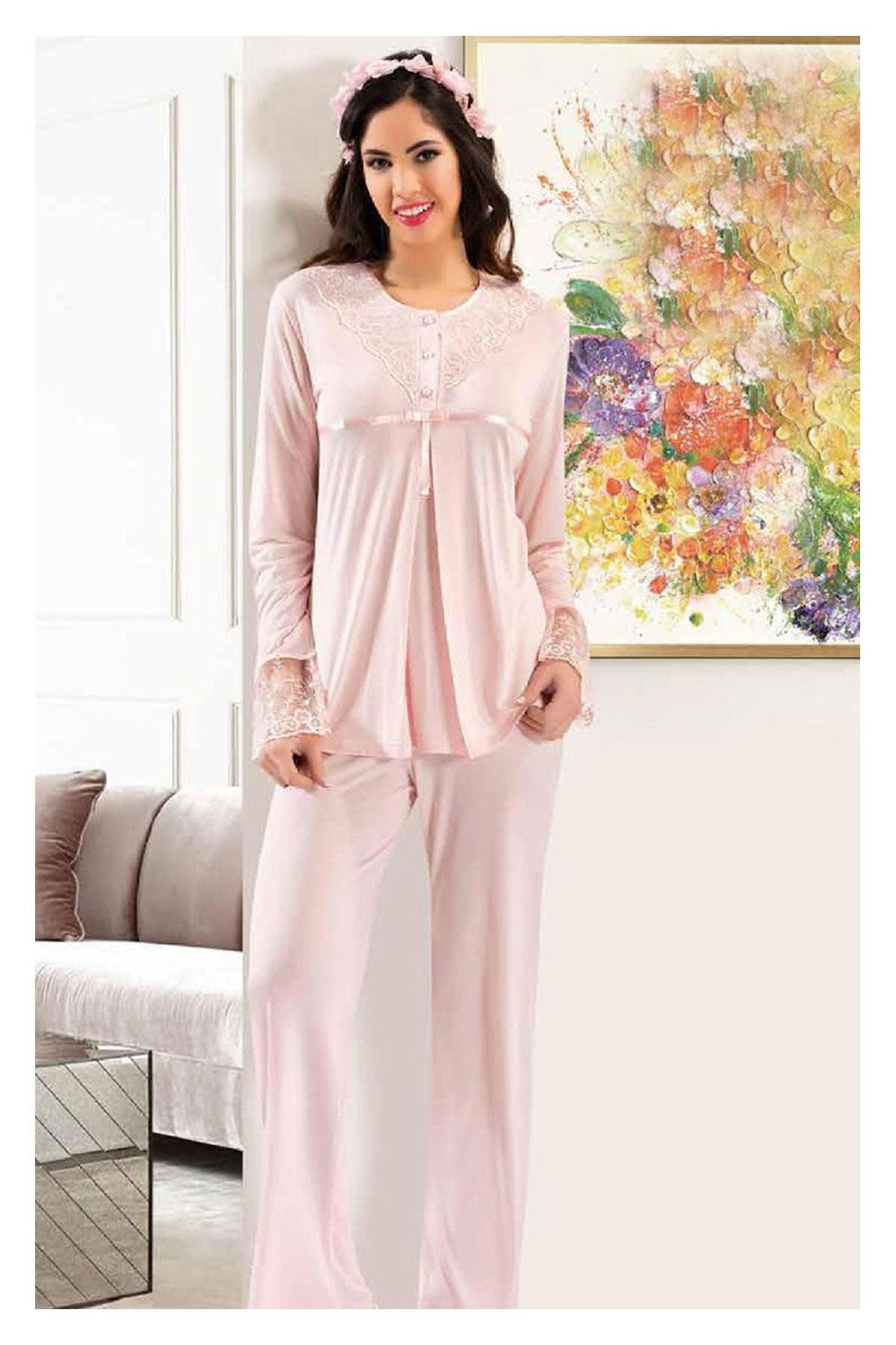 X-Ses Kadın Lohusa 2'li Pijama Takımı