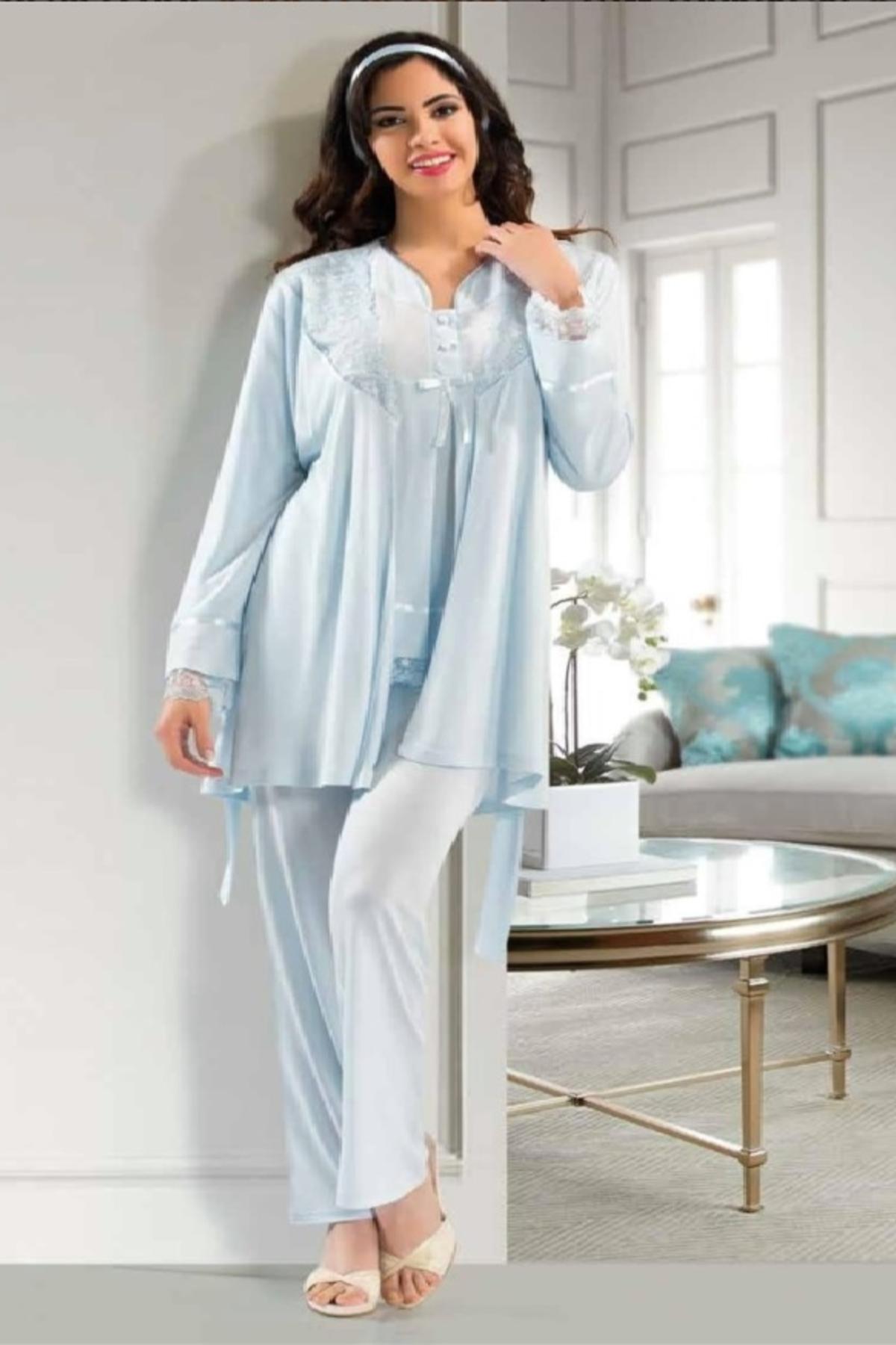 X-Ses Kadın Lohusa 3'lü Pijama Takımı Penye