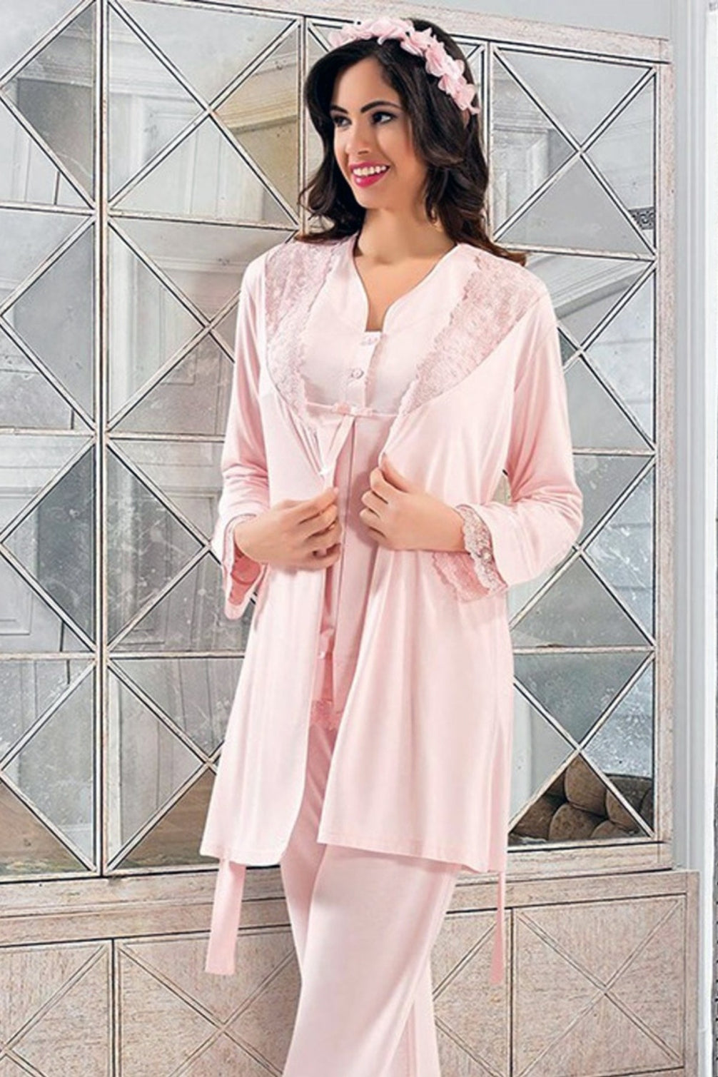 X-Ses Kadın Lohusa 3'lü Pijama Takımı Penye
