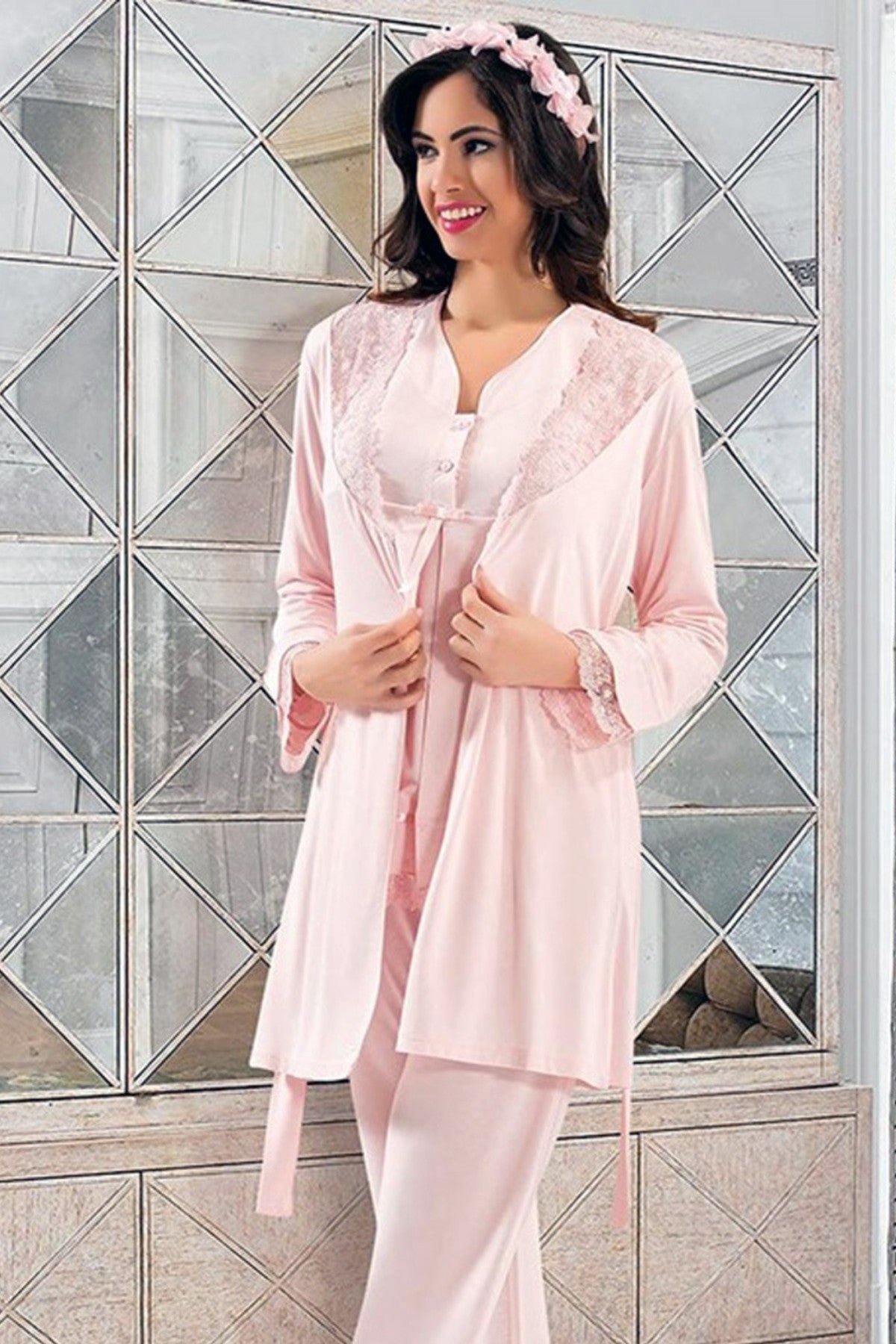 X-Ses Kadın Lohusa 3'lü Pijama Takımı Penye