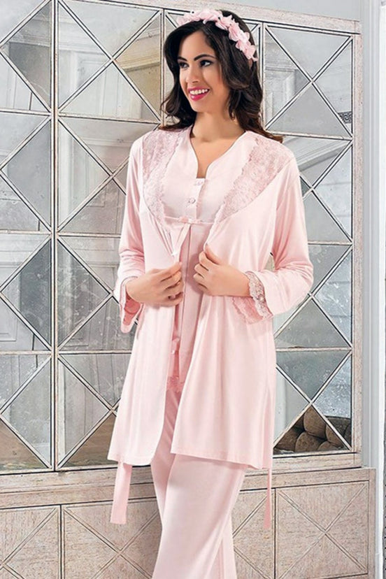 X-Ses Kadın Lohusa 3'lü Pijama Takımı Penye