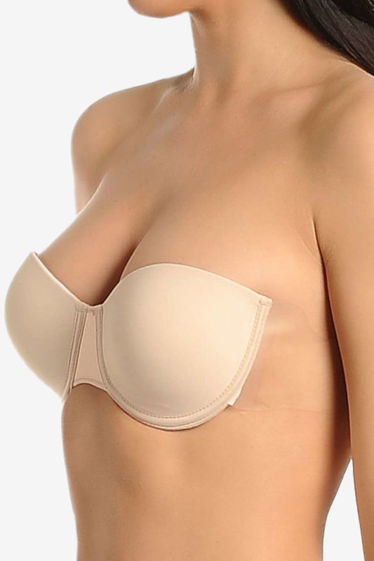 Yeni İnci Kadın Desteksiz Straplez Sütyen Şeffaf Sırt