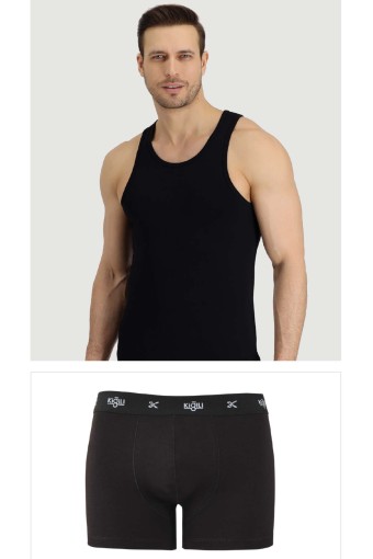 KİĞILI - Kiğılı Erkek Comfort Modal Pamuk Atlet Boxer Seti