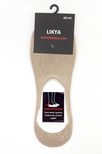 LİKYA ÇORAP - Likya Erkek Bambu Silikonlu Dikişsiz Babet Çorap - Düz
