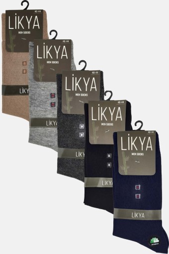 LİKYA ÇORAP - Likya Erkek Bambu Soket Çorap - Desenli (12 adet)