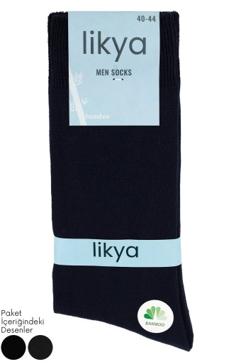 LİKYA ÇORAP - Likya Erkek Bambu Soket Çorap - Düz (12 adet)