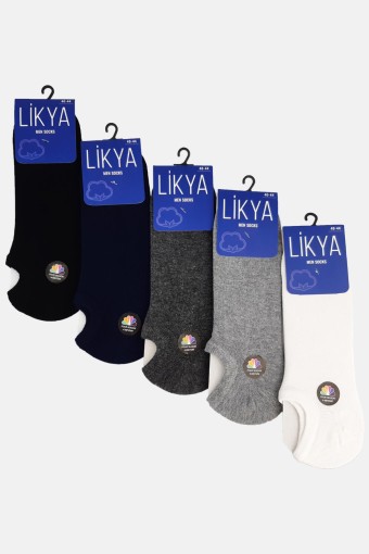 LİKYA ÇORAP - Likya Erkek Pamuklu Sneaker Çorap - Düz (12 adet)