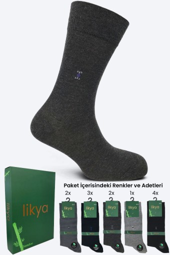 LİKYA ÇORAP - Likya Erkek Soket Çorap Bambu Yazlık Desenli (12 adet)